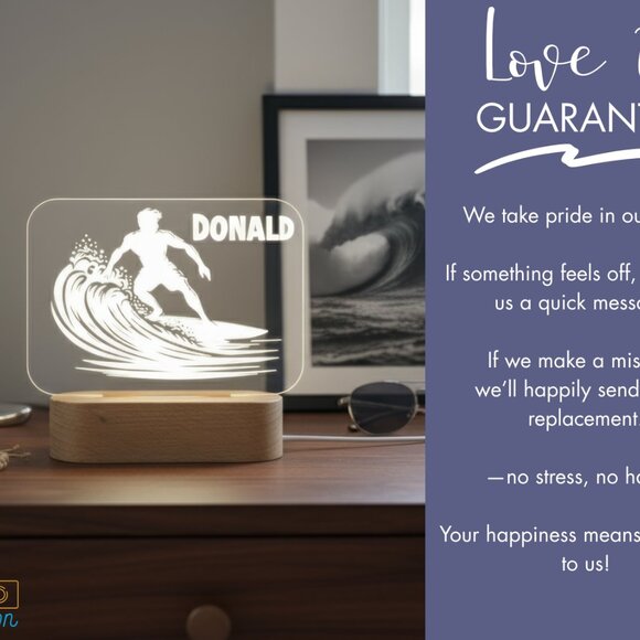 Surfing Night Light – Personalized LED Lamp for Beach Enthusiasts - Picture 6 of 8